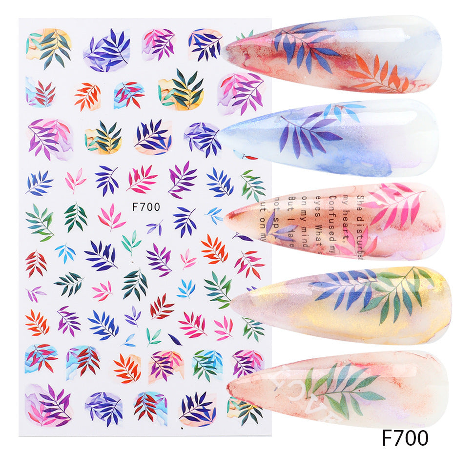 JMT-639946 Floral Nail Stickers Collection - Assorted Designs for Creative Nail Art
