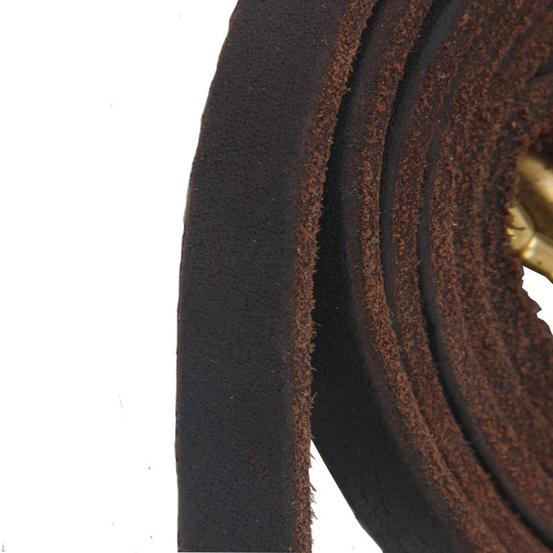 JMT-640138 Leather Dog Traction Rope for Training - 2 Meter Extended Telescopic Design, Ideal for Medium to Large Breeds