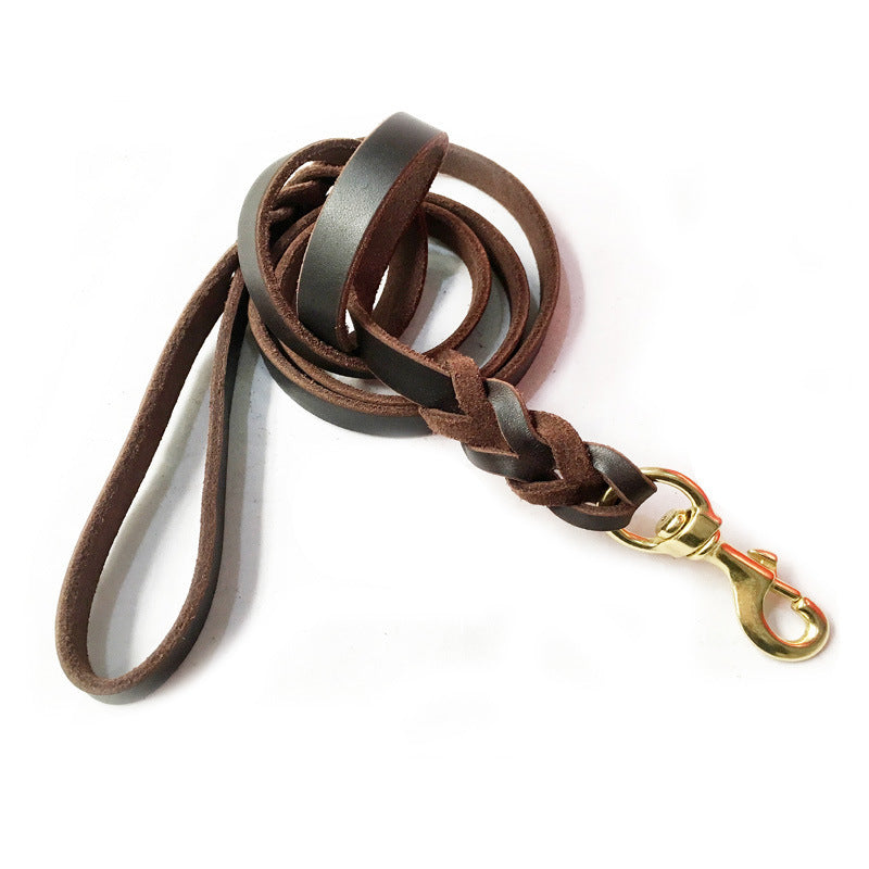 JMT-640138 Leather Dog Traction Rope for Training - 2 Meter Extended Telescopic Design, Ideal for Medium to Large Breeds