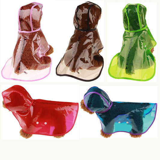 JMT-640266 Transparent Waterproof Raincoat for Dogs - Sizes XS to 6XL in Multiple Colors