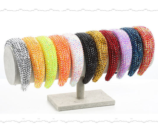JMT-640330 Baroque Rhinestone Wide-Edged Hair Band in Multiple Colors