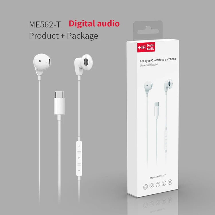 JMT-640458 Noise-Cancelling USB-C In-Ear Headphones with Microphone and Stereo Sound