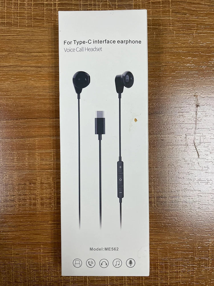 JMT-640458 Noise-Cancelling USB-C In-Ear Headphones with Microphone and Stereo Sound