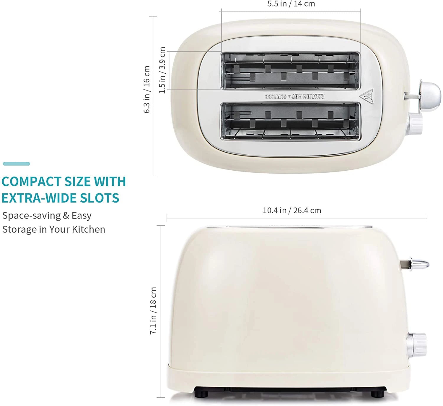 JMT-640458 Stainless Steel 2-Slice Retro Toaster for Waffles and Bread