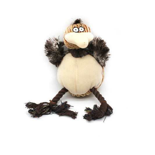 JMT-640778 Three-Color Corduroy Bird Plush Toy with Cotton Rope for Pets - Ideal for Chewing and Vocalizing