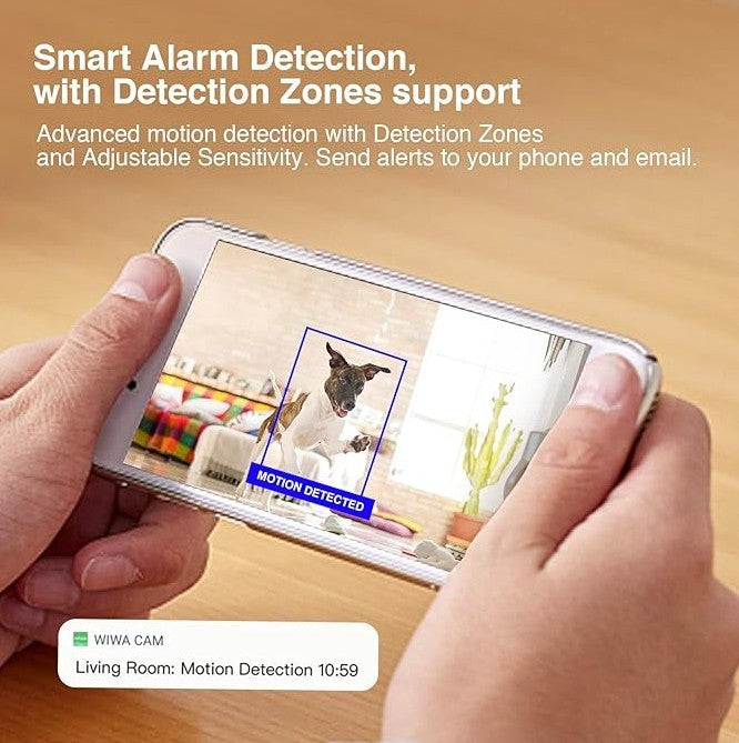 JMT-640970 2K WiFi Security Camera Charger with Smart Motion Detection and Loop Recording