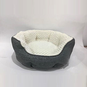 JMT-641098 Cozy High Rest Nest Cat Bed with Dark Gray Shell Backrest for Small to Medium Pets, Perfect for Autumn and Winter