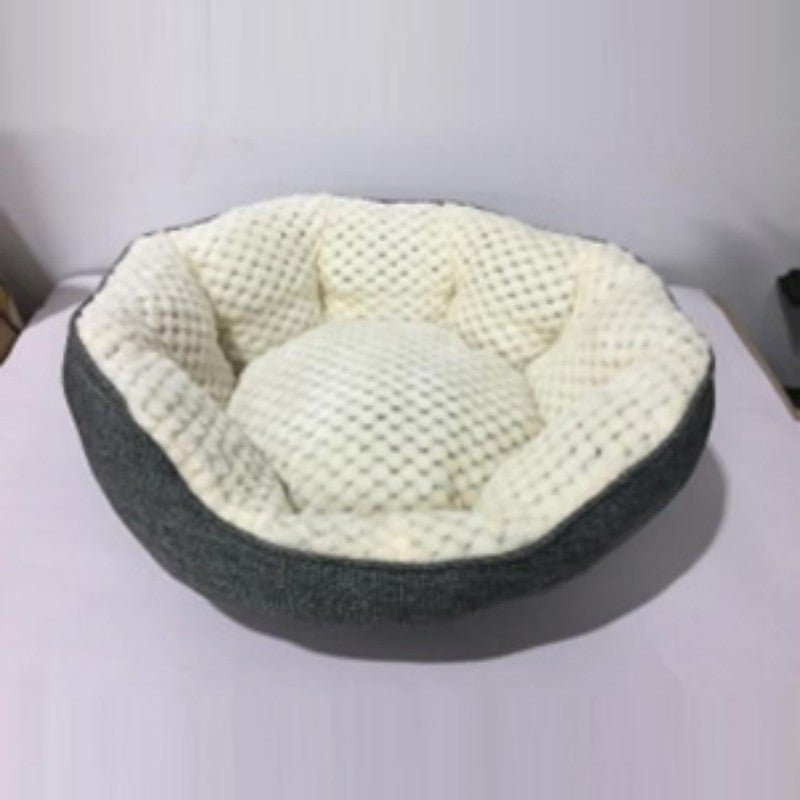 JMT-641098 Cozy High Rest Nest Cat Bed with Dark Gray Shell Backrest for Small to Medium Pets, Perfect for Autumn and Winter