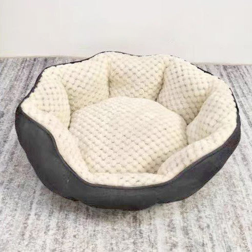 JMT-641098 Cozy High Rest Nest Cat Bed with Dark Gray Shell Backrest for Small to Medium Pets, Perfect for Autumn and Winter