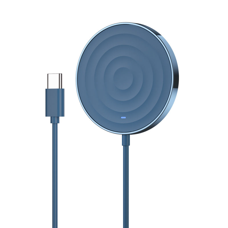 JMT-641482 Magnetic Wireless Charger Compatible with iPhone 12 Pro – 15W Fast Charging, USB Interface, Available in Blue, White, and Black