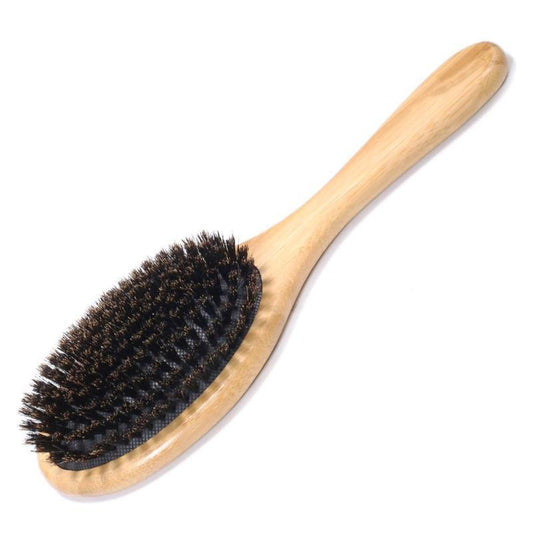 JMT-641930 Natural Boar Bristle Hairbrush with Bamboo Handle for All Hair Types
