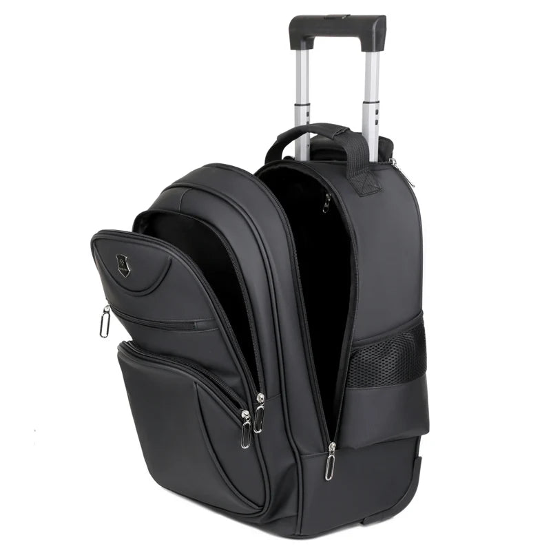 JMT-642122 High Capacity Casual Laptop Backpack with Pull Rod and Wheels for Outdoor Use