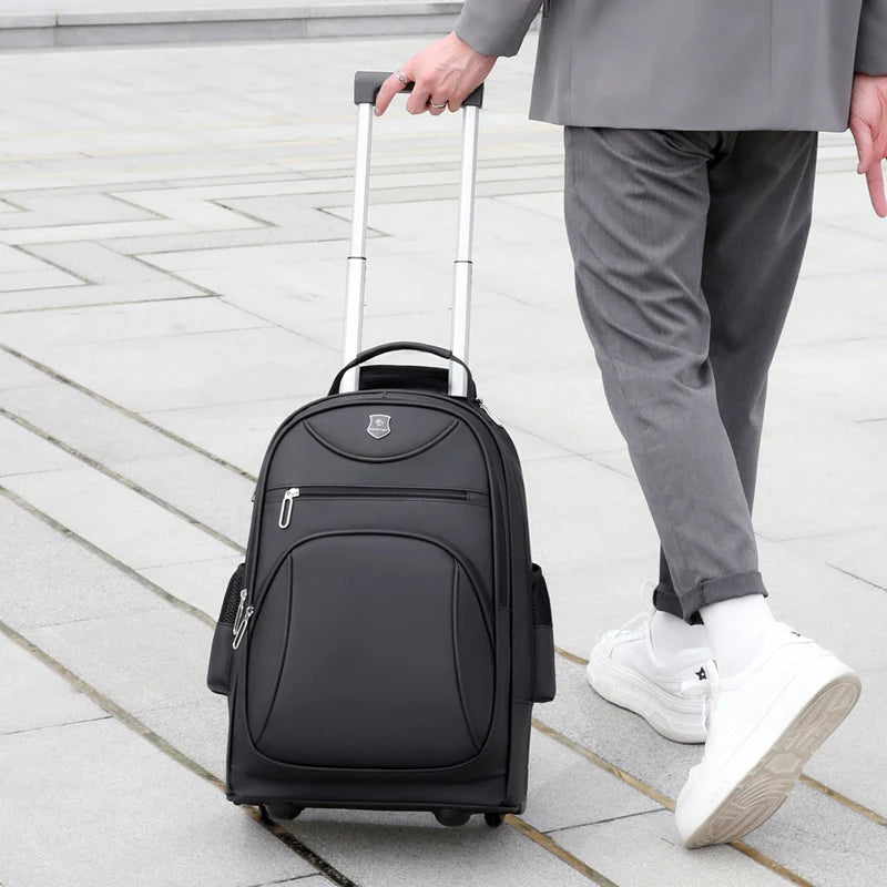 JMT-642122 High Capacity Casual Laptop Backpack with Pull Rod and Wheels for Outdoor Use