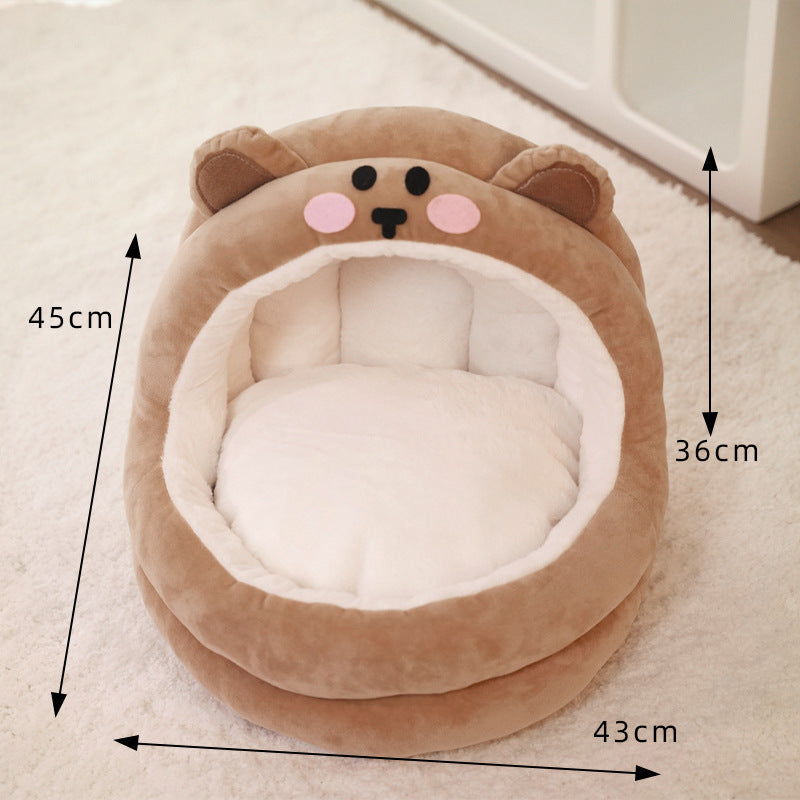 JMT-642250 Cozy Velvet Cat Bed for Small to Medium Pets - Warm Sleeping Bag Style Cushion