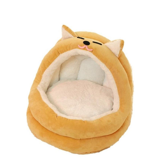 JMT-642250 Cozy Velvet Cat Bed for Small to Medium Pets - Warm Sleeping Bag Style Cushion