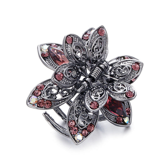 JMT-642634 Stylish Alloy Flower Hair Clips in Purple, Blue, and Gray for Women