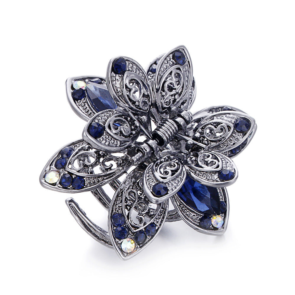 JMT-642634 Stylish Alloy Flower Hair Clips in Purple, Blue, and Gray for Women