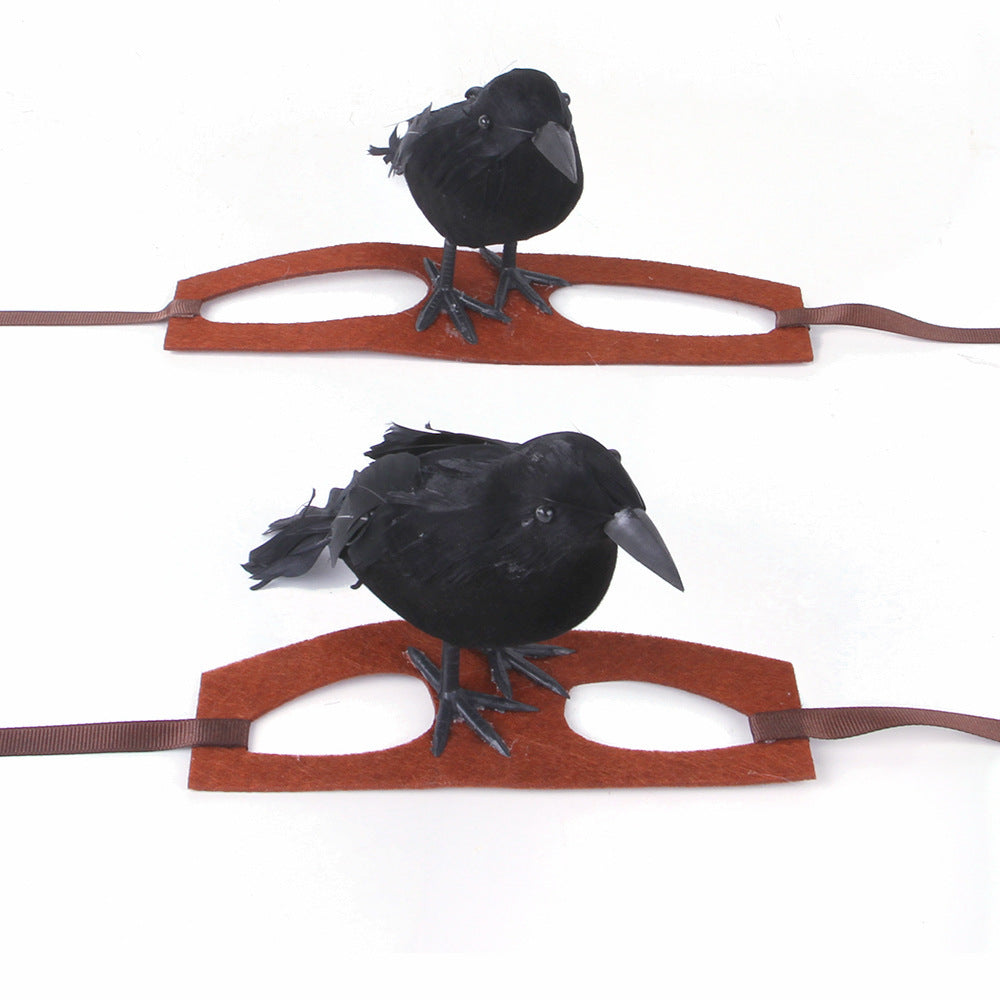 JMT-642762 Raven-Themed Cat Dress Headgear for Fun Pet Dress-Up