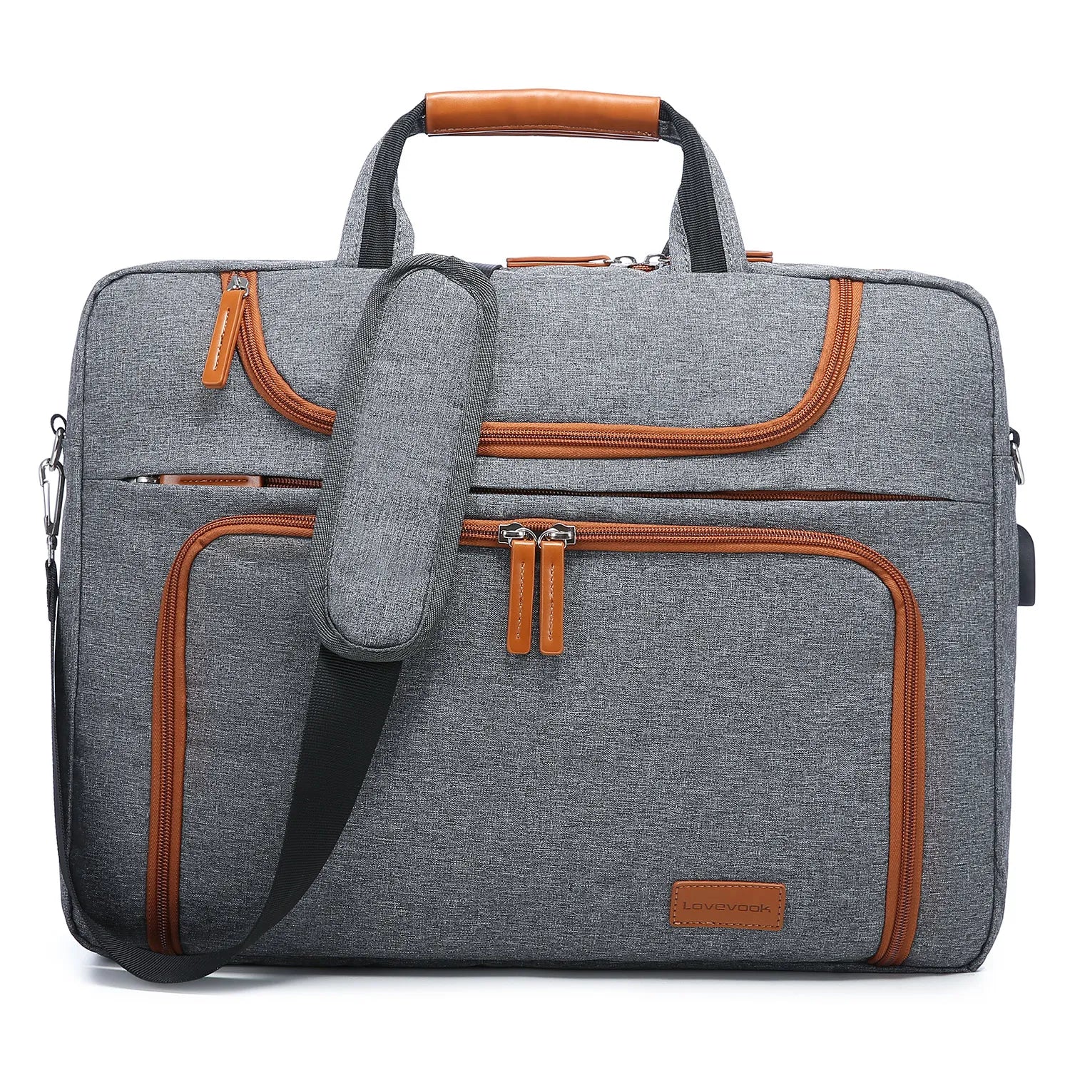 JMT-642762 Waterproof 15.6-17.3 Inch Laptop Briefcase with Adjustable Shoulder Strap for Men