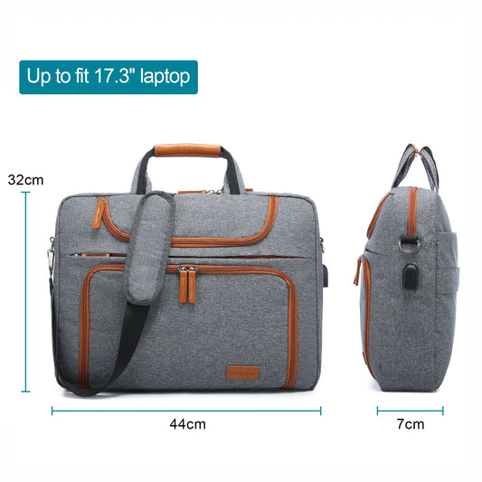 JMT-642762 Waterproof 15.6-17.3 Inch Laptop Briefcase with Adjustable Shoulder Strap for Men