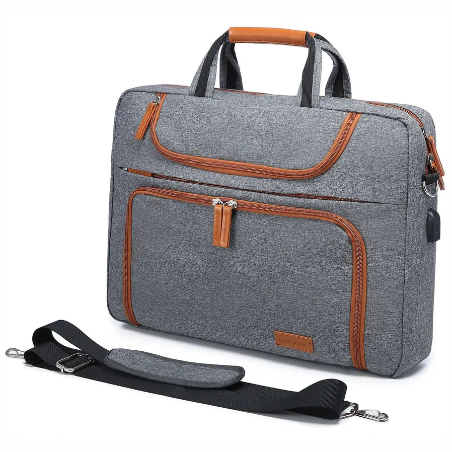 JMT-642762 Waterproof 15.6-17.3 Inch Laptop Briefcase with Adjustable Shoulder Strap for Men