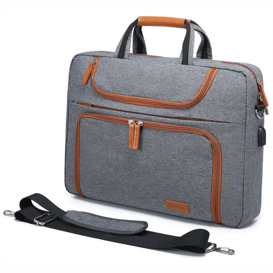 JMT-642762 Waterproof 15.6-17.3 Inch Laptop Briefcase with Adjustable Shoulder Strap for Men