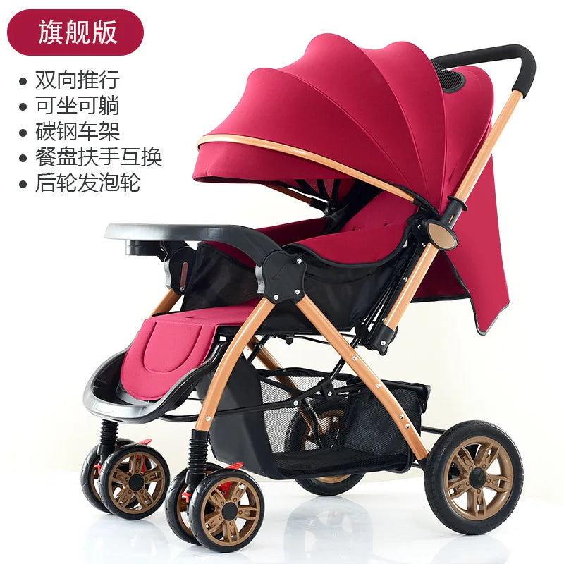 JMT-643274 Foldable Multifunctional Baby Stroller with Adjustable Canopy and Compact Design