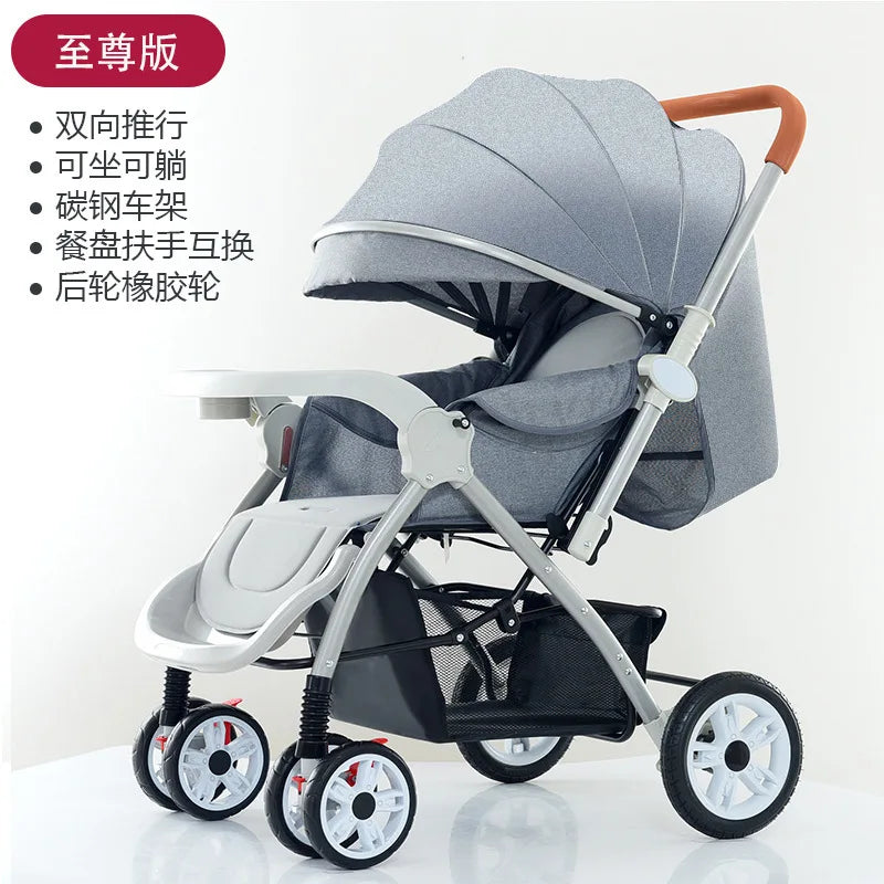 JMT-643274 Foldable Multifunctional Baby Stroller with Adjustable Canopy and Compact Design