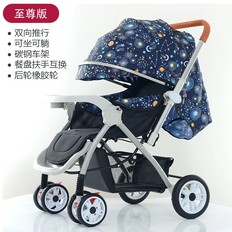 JMT-643274 Foldable Multifunctional Baby Stroller with Adjustable Canopy and Compact Design