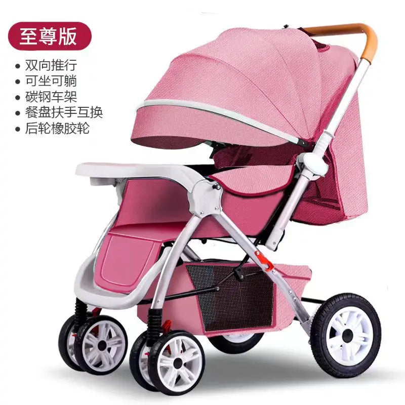 JMT-643274 Foldable Multifunctional Baby Stroller with Adjustable Canopy and Compact Design
