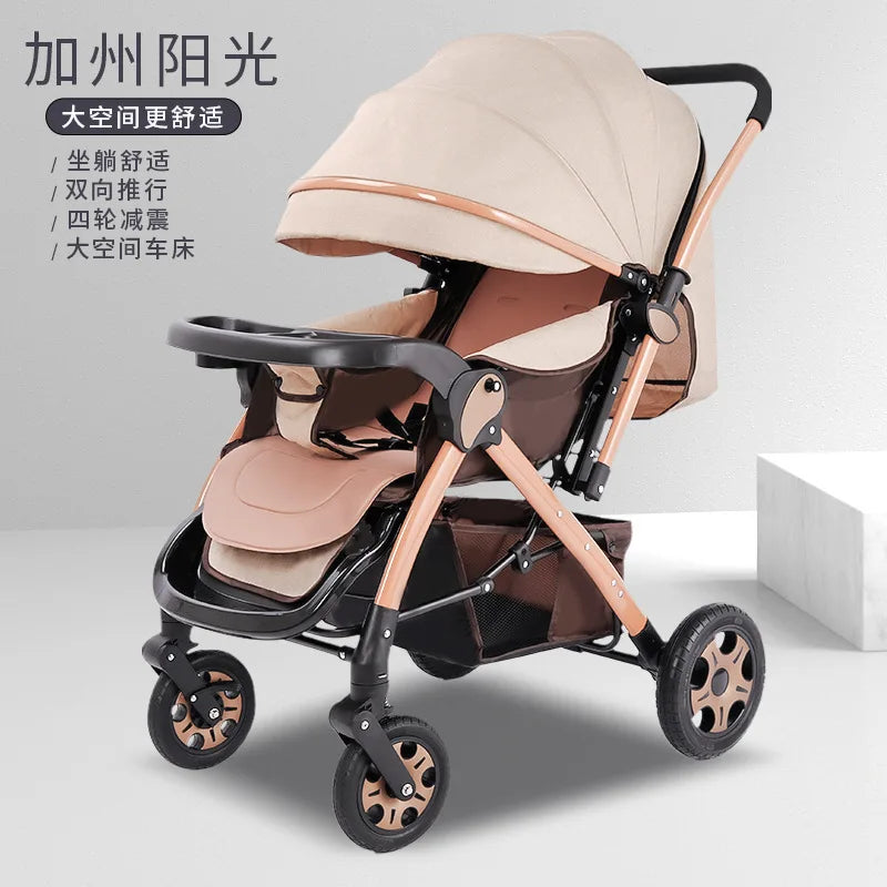 JMT-643274 Foldable Multifunctional Baby Stroller with Adjustable Canopy and Compact Design
