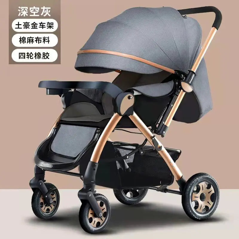 JMT-643274 Foldable Multifunctional Baby Stroller with Adjustable Canopy and Compact Design