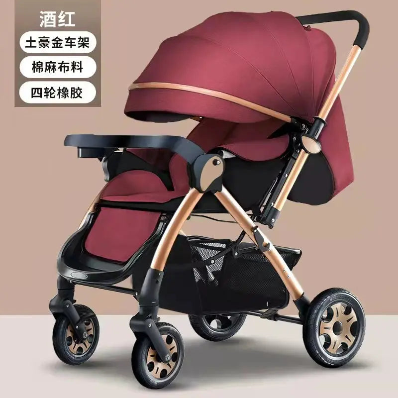 JMT-643274 Foldable Multifunctional Baby Stroller with Adjustable Canopy and Compact Design