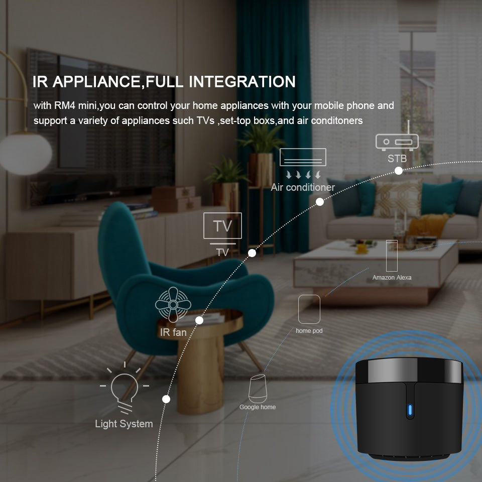 JMT-643274 Universal Mini Infrared WiFi Remote Control for Home Devices - Compatible with 50,000+ IR Products