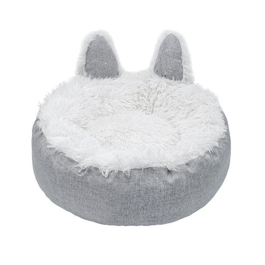 JMT-643402 Faux Fur Plush Indoor Cat and Dog Bed House – Soft and Cozy Fluffy Pet Nest
