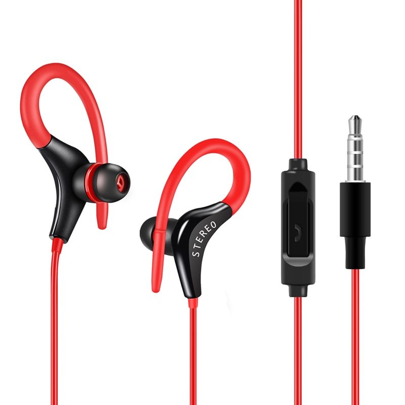 JMT-643594 Super Bass Earhook Headphones with Microphone for Sports and Mobile Devices