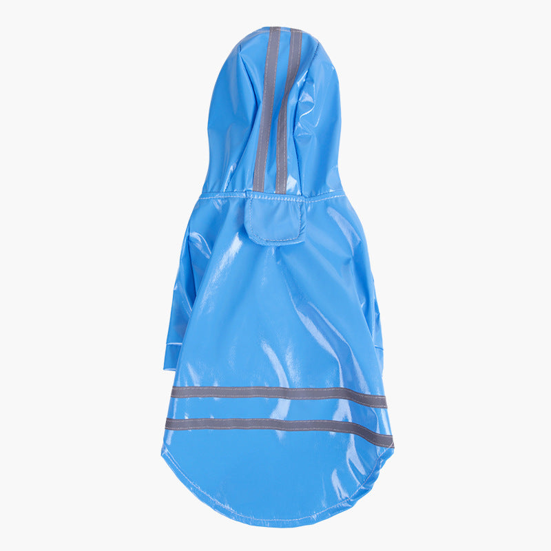 JMT-643722 Hooded Waterproof PU Dog Raincoat with Reflective Stripes - Available in Multiple Colors and Sizes