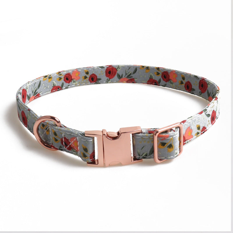 JMT-643914 Pet Collar with Metal Buckle and Bow - Adjustable, Various Colors & Traction Rope Included