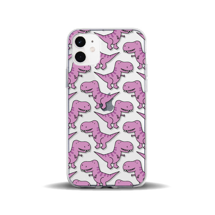 JMT-644106 Cute Transparent Phone Case Compatible with iPhone Models - TPU Cartoon Design with Fun Elements