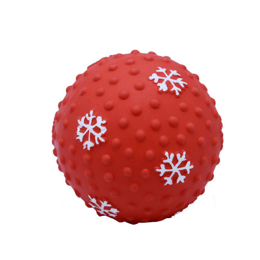 JMT-644234 Interactive Dog Toy Balls for Chewing and Tooth Cleaning - Floating Pet Toys in Christmas Colors for Small to Medium Dogs