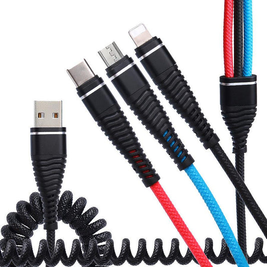 JMT-644426 3-in-1 Fast Charging Cable - Lightning, Micro USB, TYPE-C, 1.3m Length