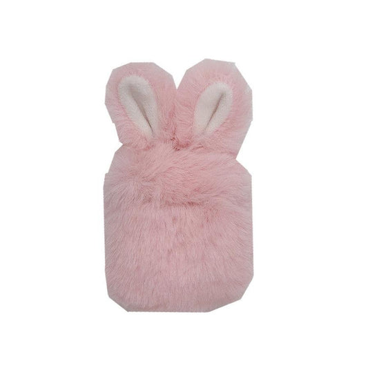 JMT-644746 Cute Pink Rabbit Plush Protective Cover for AirPods Pro and 1/2 Generation - Soft Silicone Shell for Wireless Headset
