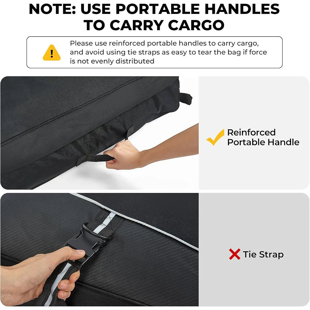 JMT-644874 Heavy-Duty Waterproof Rooftop Cargo Carrier Soft-Shell Vehicle Luggage Topper