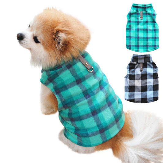 JMT-644874 Plaid Fleece Sweater for Pets - Cozy and Stylish Dog and Cat Clothing