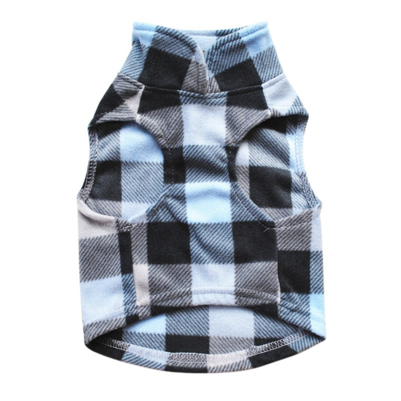 JMT-644874 Plaid Fleece Sweater for Pets - Cozy and Stylish Dog and Cat Clothing