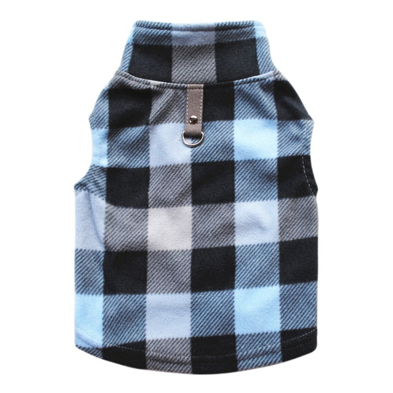 JMT-644874 Plaid Fleece Sweater for Pets - Cozy and Stylish Dog and Cat Clothing