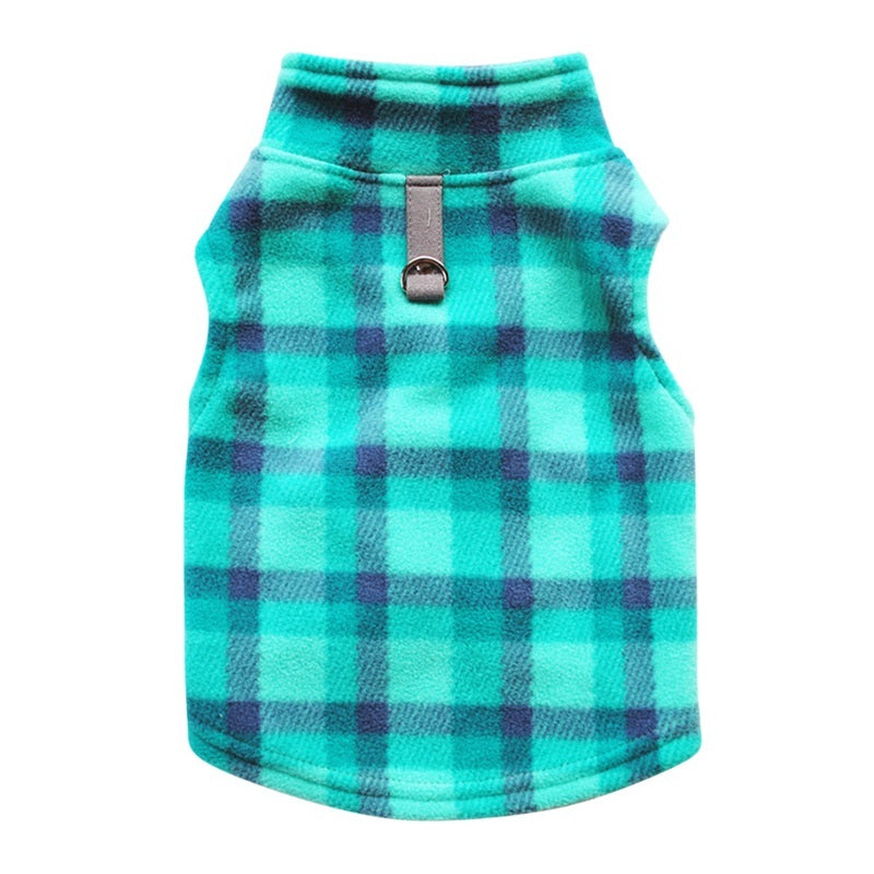 JMT-644874 Plaid Fleece Sweater for Pets - Cozy and Stylish Dog and Cat Clothing