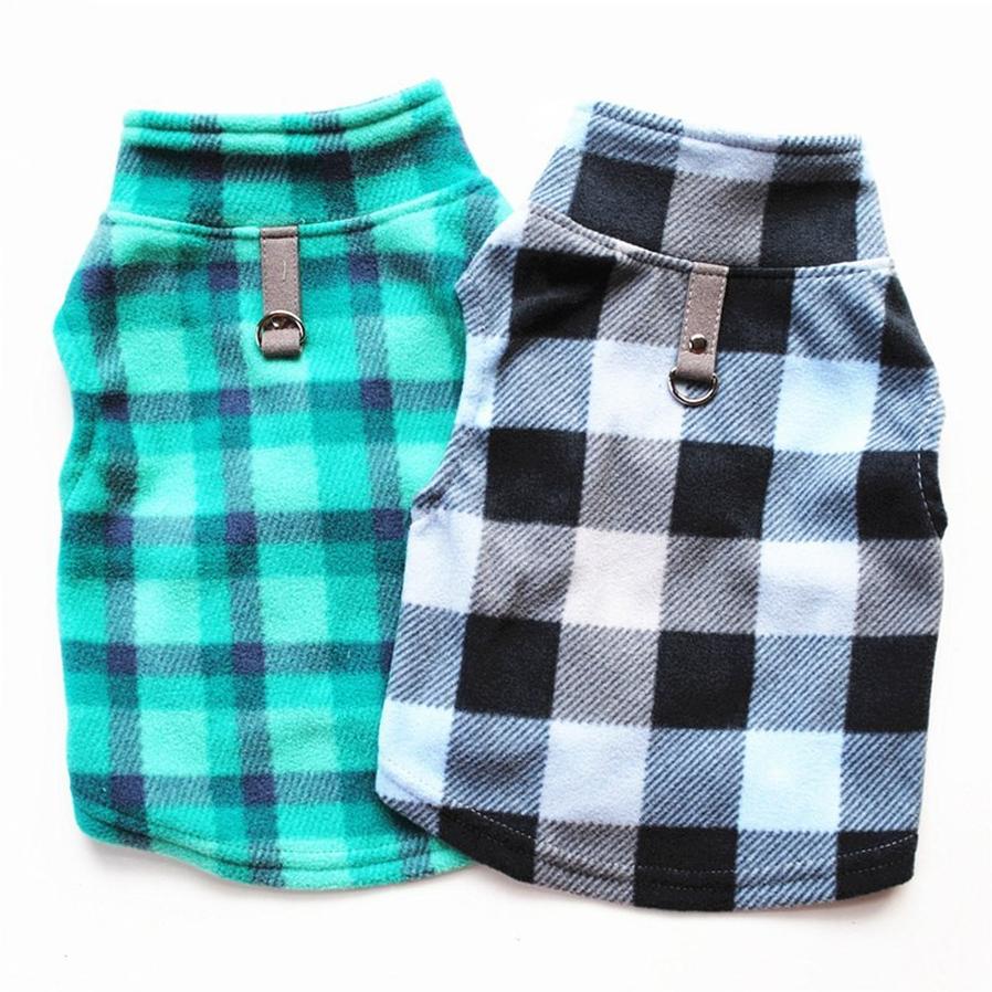 JMT-644874 Plaid Fleece Sweater for Pets - Cozy and Stylish Dog and Cat Clothing