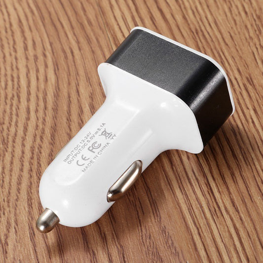 JMT-644938 3USB Aluminum Car Charger with Indicator Light - High-Power Universal Charging for All Devices - Multiple Color Options Available