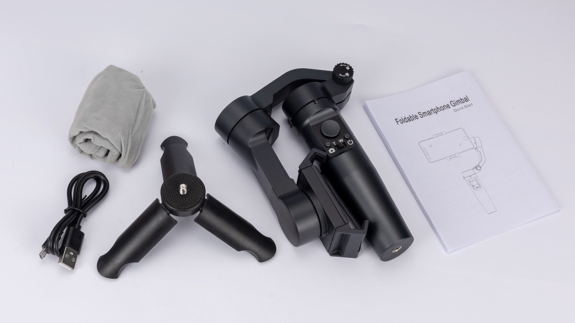 JMT-645258 Three-Axis Handheld Mobile Phone Stabilizer with 320° Vertical Rotation and Smart Motion Follow Function